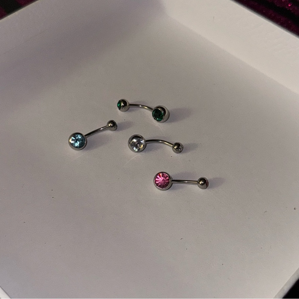 Women’s Belly Button Rhinestone Piercings NWOT